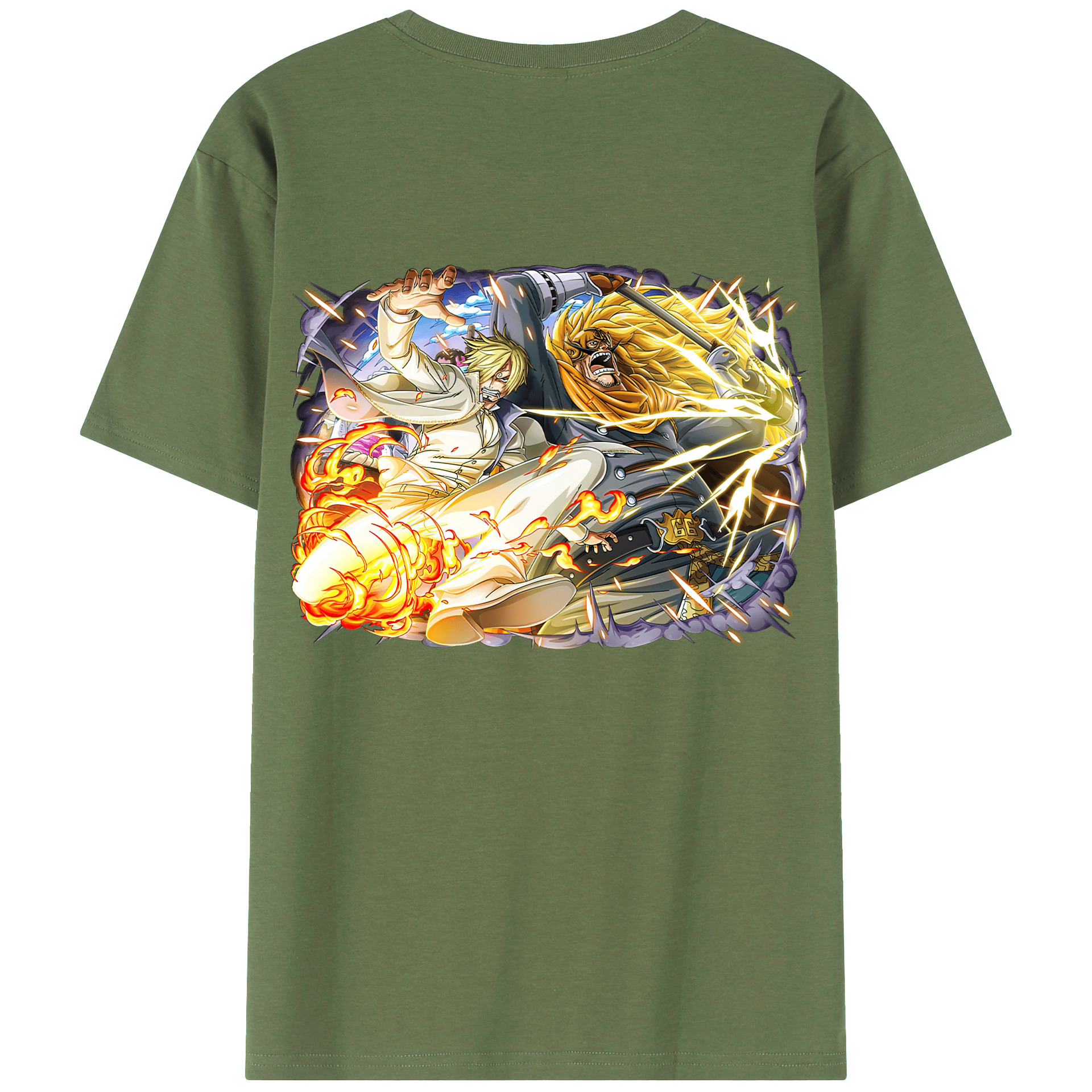 （画像用） ワンピース サンジ ONE PIECE Sanji 綿100％ メンズ半袖Tシャツ（バックプリント） 通気性
